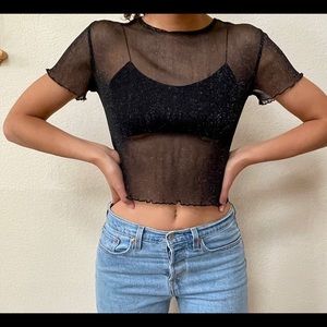 Brandy Melville sheer black top